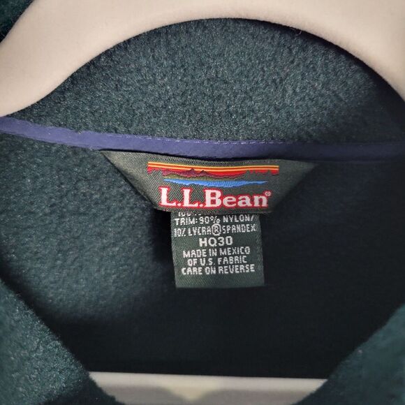 L.L. Bean Jacket Women's Size L Polartec Fleece Full Zip Green Pockets - Picture 7 of 9